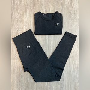 GYMSHARK VITAL SEAMLESS LEGGING & VITAL SEAMLESS LIGHT T-SHIRT TOP/BOTTOM SET